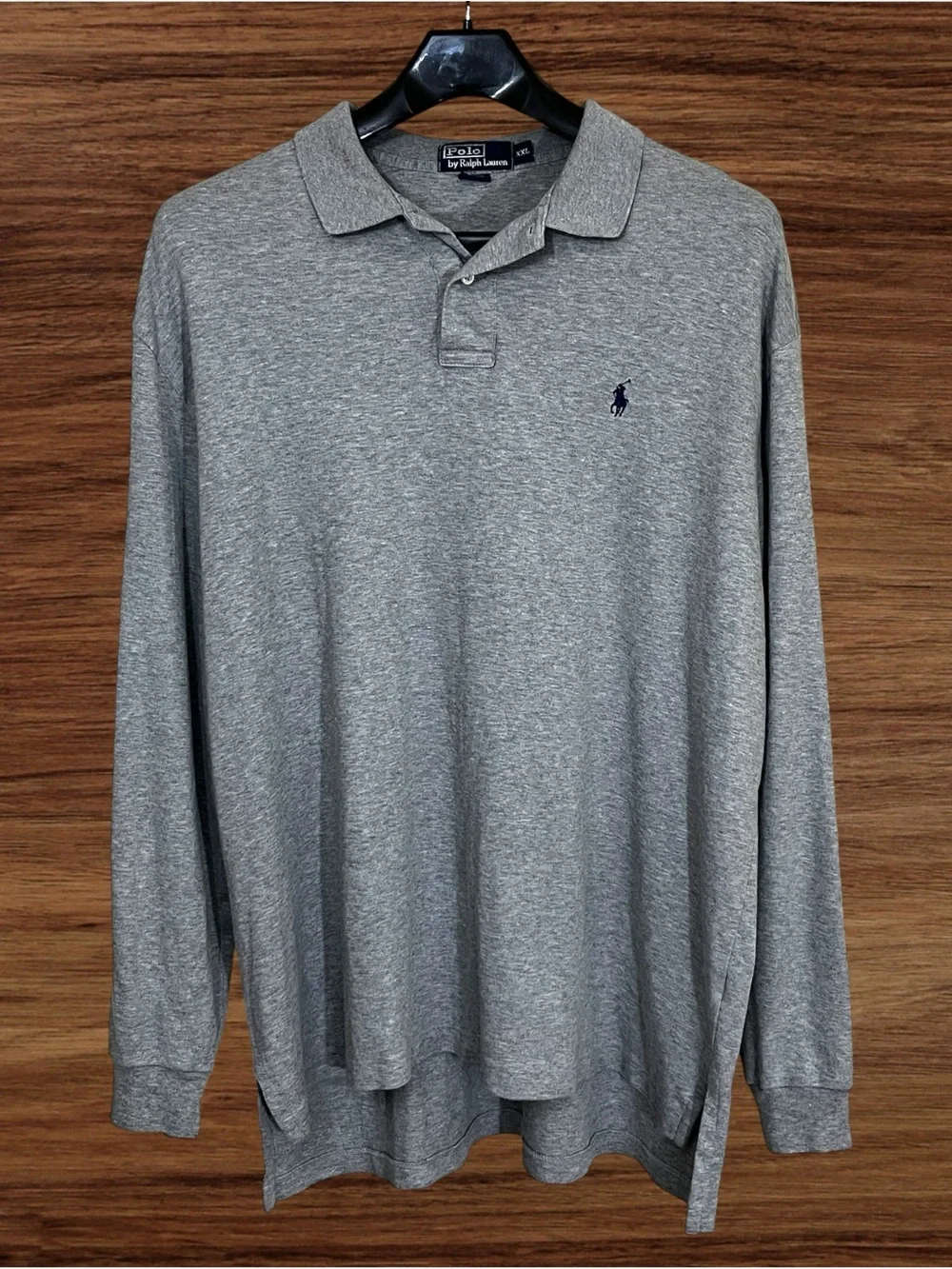 Polo Ralph Lauren Men’s Gray Long Sleeve Polo Shirt. Size XXL